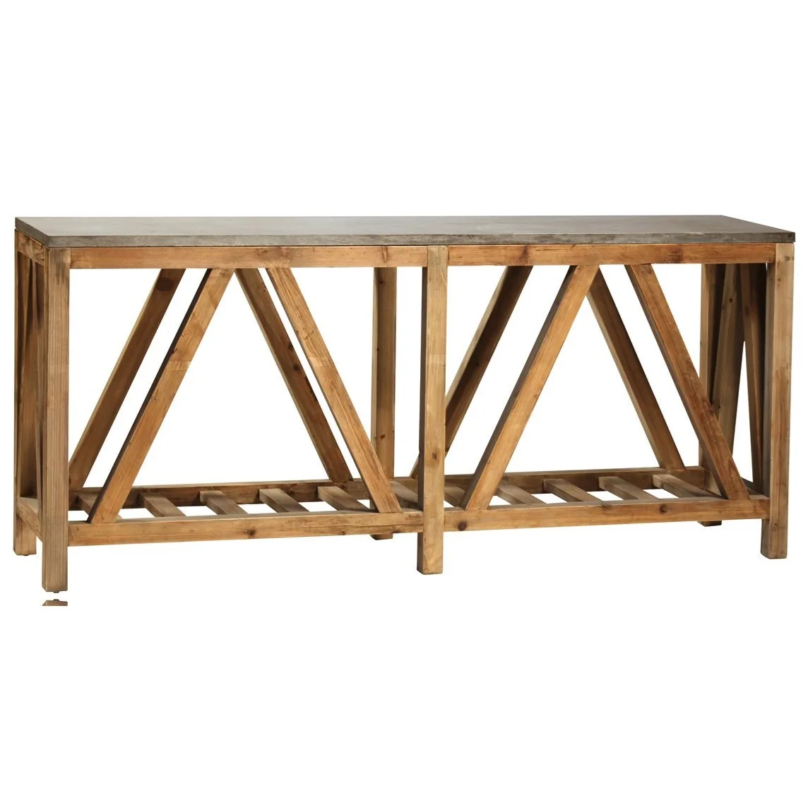 Dovetail Furniture Living DOV542 Dagny Sofa Table with Reclaimed Wood